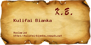 Kulifai Bianka névjegykártya