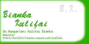 bianka kulifai business card